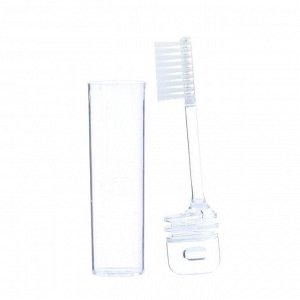 Зубная щетка складная в индивидуальной упаковке, 1 штука, средней жесткости, прозрачная