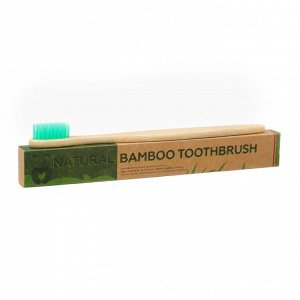 Зубная щетка бамбуковая средняя в коробке, зеленая