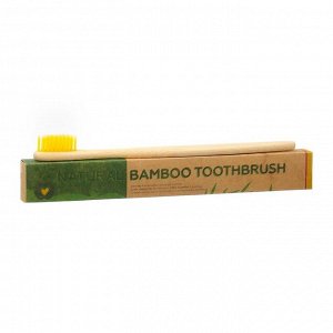 СИМА-ЛЕНД Зубная щетка бамбуковая средняя в коробке, желтая