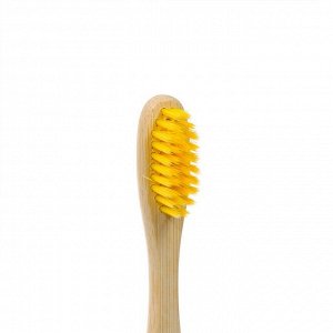 СИМА-ЛЕНД Зубная щетка бамбуковая средняя в коробке, желтая