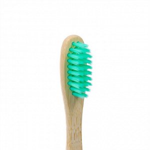 Зубная щетка бамбуковая мягкая, в коробке, зеленая