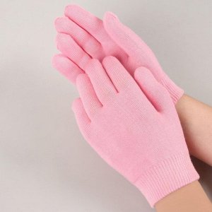Перчатки гелевые, увлажняющие, one size, цвет розовый