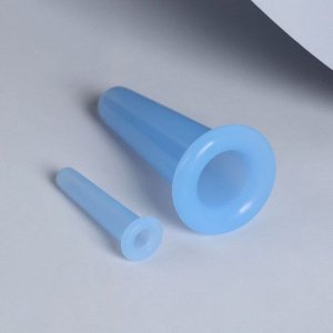 Набор вакуумных банок для массажа, силиконовые, d=1,6/3,9 см, 2 шт, цвет голубой