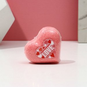 Бомбочка для ванны в форме сердца "Love", 130 гр, аромат сочный персик