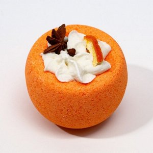 Бомбочка для ванны с твёрдой пеной, бадьяном, апельсином и гвоздикой, цвет оранжевый