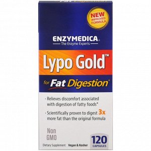 Enzymedica, Lypo Gold, оптимизация усвоения жиров, 120 капсул