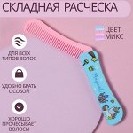 Расчёска складная, 19,5 ? 2,5 см, цвет МИКС