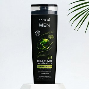 Гель-шампунь BONAMI for men 3 в 1, активная свежесть, 400 мл