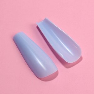 Накладные ногти, 24 шт, форма балерина, цвет голубой