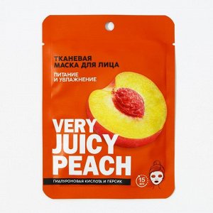 Тканевая маска для лица Very juicy peach с гиалуроновой кислотой и персиком