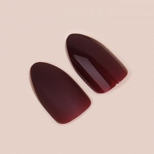 Накладные ногти, 24 шт, с клеевыми пластинами, форма миндаль, цвет бордовый