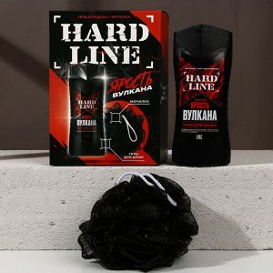 HARD LINE, набор "Ярость вулкана", гель для душа, 250 мл и мочалка для тела