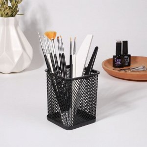 Подставка для хранения маникюрных/косметических принадлежностей, 9,5 x 8 см, цвет чёрный