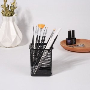 Подставка для хранения маникюрных/косметических принадлежностей, 9,5 x 8 см, цвет чёрный