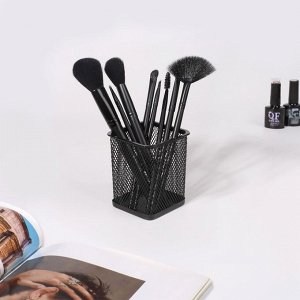 Подставка для хранения маникюрных/косметических принадлежностей, 9,5 x 8 см, цвет чёрный