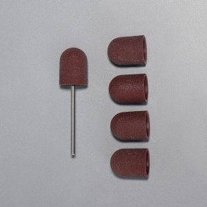 Набор для аппаратного маникюра и педикюра, основа, колпачки 5 шт, d 13 x 21 мм, абразивность 240
