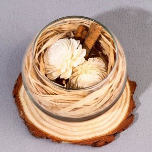 Набор ароматический: ваза-саше с сухоцветом и корицей, ароматическое масло "Мускат", 10 мл