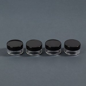 ONLITOP Баночки для хранения, 4 шт, 5 г, цвет чёрный/прозрачный