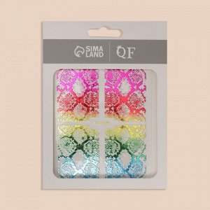 Наклейки для ногтей «Волшебная змея», фольгированные, разноцветные