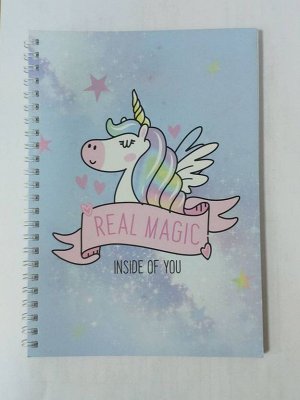 Блокнот Блокнот А5. Клетка, 50 листов.
Надпись "REAL MAGIC inside of you"
