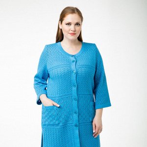 Жакет, трикотаж, голубой, Голубой