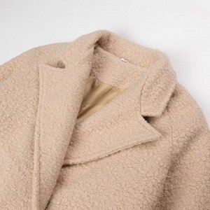 Женское пальто с поясом, цвет бежевый