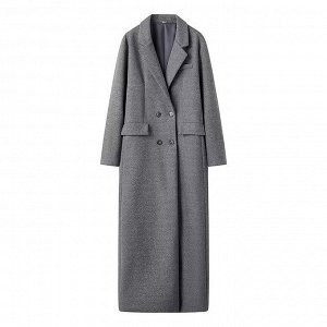Женское длинное пальто, цвет серый