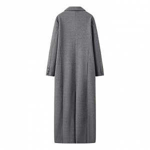 Женское длинное пальто, цвет серый