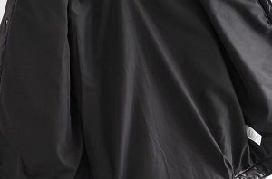 Женская куртка из эко кожи, на пуговицах, цвет черный
