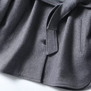 Женское пальто-рубашка, цвет серый