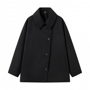 Женское пальто с рукавами "летучая мышь", цвет черный
