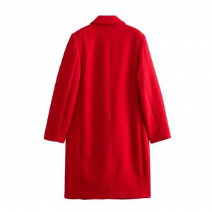Женское пальто, цвет красный