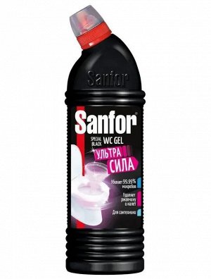 Средство-гель чистящее для туалета, Sanfor WC Special Black, 750 мл