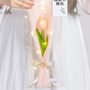 Подарочный набор: тюльпан в упаковке с подсветкой