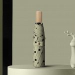 Механический зонт с 8-ю спицами, цвет хаки, принт &quot;горошек&quot;