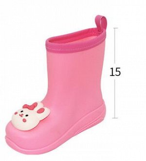 Резиновые сапоги для девочки, цвет розовый, принт "Кролик"