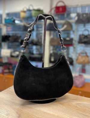 Женская сумочка черная натуральная замша