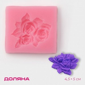 Молд Доляна «Букет роз», силикон, 4,5x5 см, цвет розовый