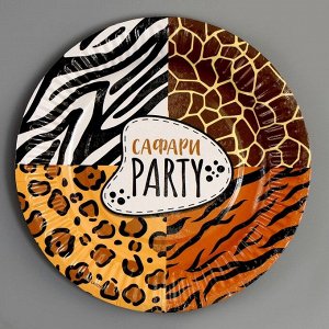 Набор бумажной посуды «Сафари Party! Природа»: 6 тарелок, 6 стаканов, скатерть