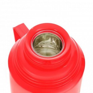 Термос со стеклянной колбой "Классик" с 1 кружкой и 1 чашкой,  1 л, 13 х 29 см, красный