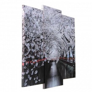 Модульная картина "Цветущие деревья"  (2-25х52; 1-30х60) 60х80 см