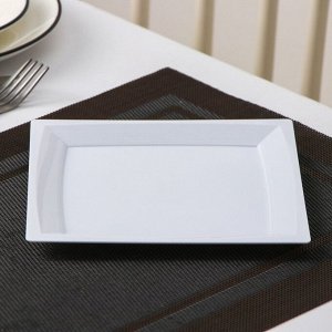 Набор пластиковых одноразовых тарелок, 17,2x17,2 см, квадратные, плоские, 6 шт, цвет белый