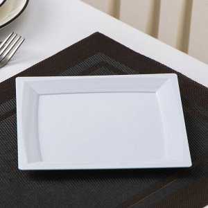 Набор пластиковых одноразовых тарелок, 17,2x17,2 см, квадратные, плоские, 6 шт, цвет белый