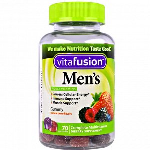 VitaFusion, Мультивитамины для мужчин, натуральный вкус ягод, 70 жевательных таблеток