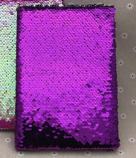 Блокнот  с пайетками фиолетовый