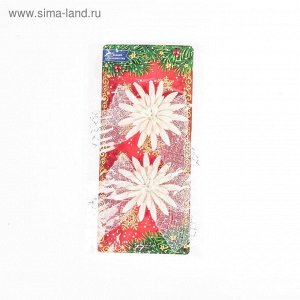 Украшение новогоднее "Бантики с цветами" узкий лист (набор 2 шт) 11*9 см