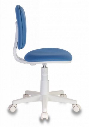 Кресло компьютерное детское  CH-W204NX  Регулируемое по высоте на колесиках из ткани голубое. Offiks. Нагрузка до 100 кг.