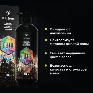 Хаир Секта Шампунь Профессиональный очищающий от всех посторонних накоплений, Delete Hair Sekta, 500 мл