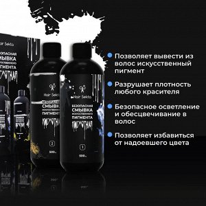 Хаир Секта Кислотная безопасная Смывка Искусственного Пигмента Профессиональная, Hair Sekta, 2х500 мл