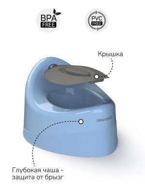 Горшок детский с крышкой  AMAROBABY Fort, голубой
